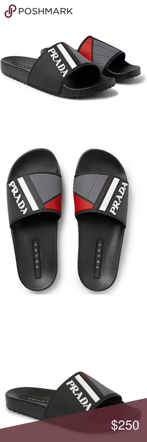 prada mens rubber flip flops|prada slides for men.